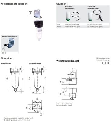 NORGREN фильтр F07-100-M3TG Воздушный фильтр M1TA/200/M3TG