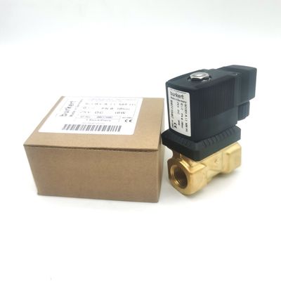 Burkert 00221654 6213 Тип G1/2 2/2 Нормально закрытый 1.3 Дверь для потока, EPDM Запечатанная -30 ~ + 90 ° C Корпус латуниного клапана DC24V 8W 0-10bar