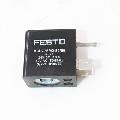 FESTO 4527 MSFG-24-50/60 Электромагнитная катушка, 24 В пост. тока, 4,5 Вт, IP65, Штекерные лопасти для MSSD-F, 3-контактный