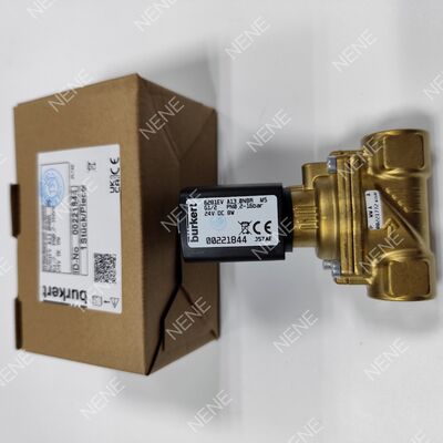 DC24V BURKERT тип 6281 00221868 G3/8 2/2 Нормально закрытый латунный клапан корпуса ручной функции отмены 13.0 Поток отверстие FKM уплотнение 8W 0.2-16bar 0 до +120°C