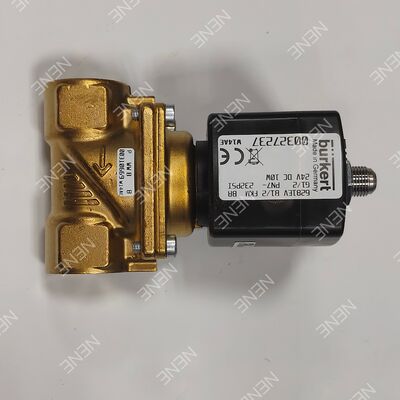 Большой соленоидный клапан с расходом 20.0, BURKERT Тип 6281 00221880 G1 2/2, нормально закрытый, латунный корпус, уплотнение FKM, DC24V 8Вт, 0.2-16 бар, от 0 до +120°C