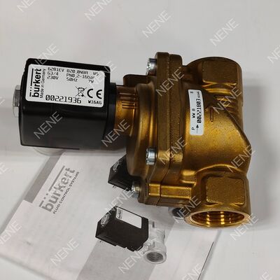 Электромагнитный клапан BURKERT Type 6281 00221878 AC24V с уплотнением из FKM для высоких температур, G3/4 2/2 НЗ, латунный корпус, 20.0 отверстие, 8Вт, 0.2-16бар, 0~+120°C