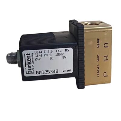 Burkert 00125301 Промышленный электропривод, G1 / 4 дюймовый порт, 3,0 проточного отверстия, FKM запечатанный латунный корпус, 24V постоянная мощность 8W, 0 ~ 6bar применение низкого давления