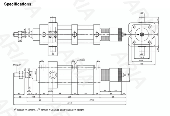 NNFA063/0050/0010TC(S) ISO 6432 Международный стандарт ASCO Solenoid Valve Серия NNS Двухдействующий одноствольный стержень Идеальный