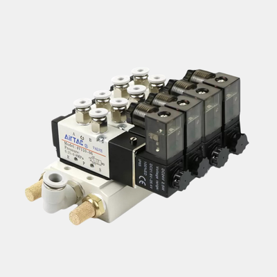 Airtac 4V310-08 Мультистанционный соленоидный клапан 2 / 3 / 4 / 5 / 6 Положение Интегрированная клапанная группа Внутренняя для многоканальной пневматической схемы