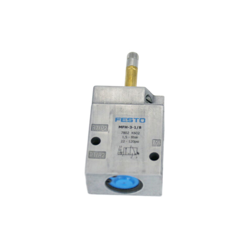 Клапан Festo MFH-3-1/8 7802, Tiger Classic, 3/2 нормально закрытый, механический, пружинный возврат, G 1/8 внутренняя резьба, 1.5-8 бар