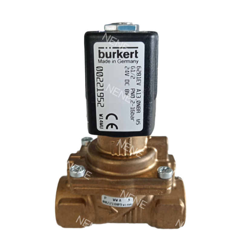 Burkert Solenoid Control Valve 00322502 6281 G3/8 2/2 Normally Closed 10.0 Flow Hole NBR Sealed Brass Valve Body DC24V 8W 0.2-16bar -10~+80 ℃