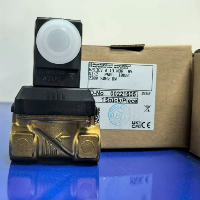 NBR Rubber Seal Burkert 00221619 6213 2/2 NC Соленоидный клапан, G3/4 Нить 13 Канал потока, Медленный корпус AC24V 8W Стабильная работа -10 ~ + 80 °C 0 до 10 бар