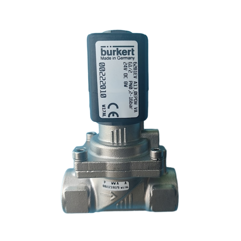 Электромагнитный клапан Burkert тип 6281 серво-мембранный 00323973 00323975 G1/2 внутренняя резьба 2/2 НЗ с ручным управлением корпус клапана из нержавеющей стали уплотнение FKM 13.0 проходное отверстие DC24V AC220V
